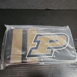 Purdue University Boilermakers NCAA Shell Mesh Wallet‎ Purse Clutch Black Gold